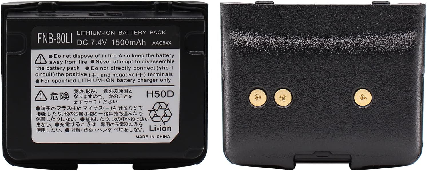 CD-15A Chager & FNB-80Li Replacement Battery Compatible for Yaesu VX-7r VX-6r VX-5r etc Two Way Radio Accessories