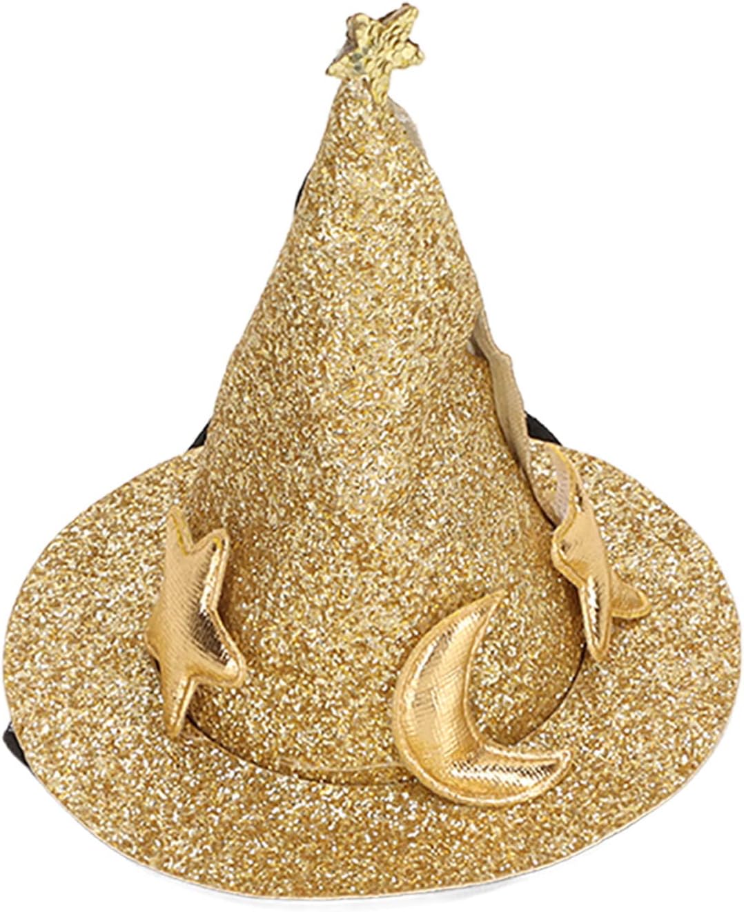 Dioche Adjustable Hamster Hat with Moon Star Pattern for Small Animals - Cozy Pet Top Hats for Hamsters, Turtles, Lizards, and Geckos (Gold)