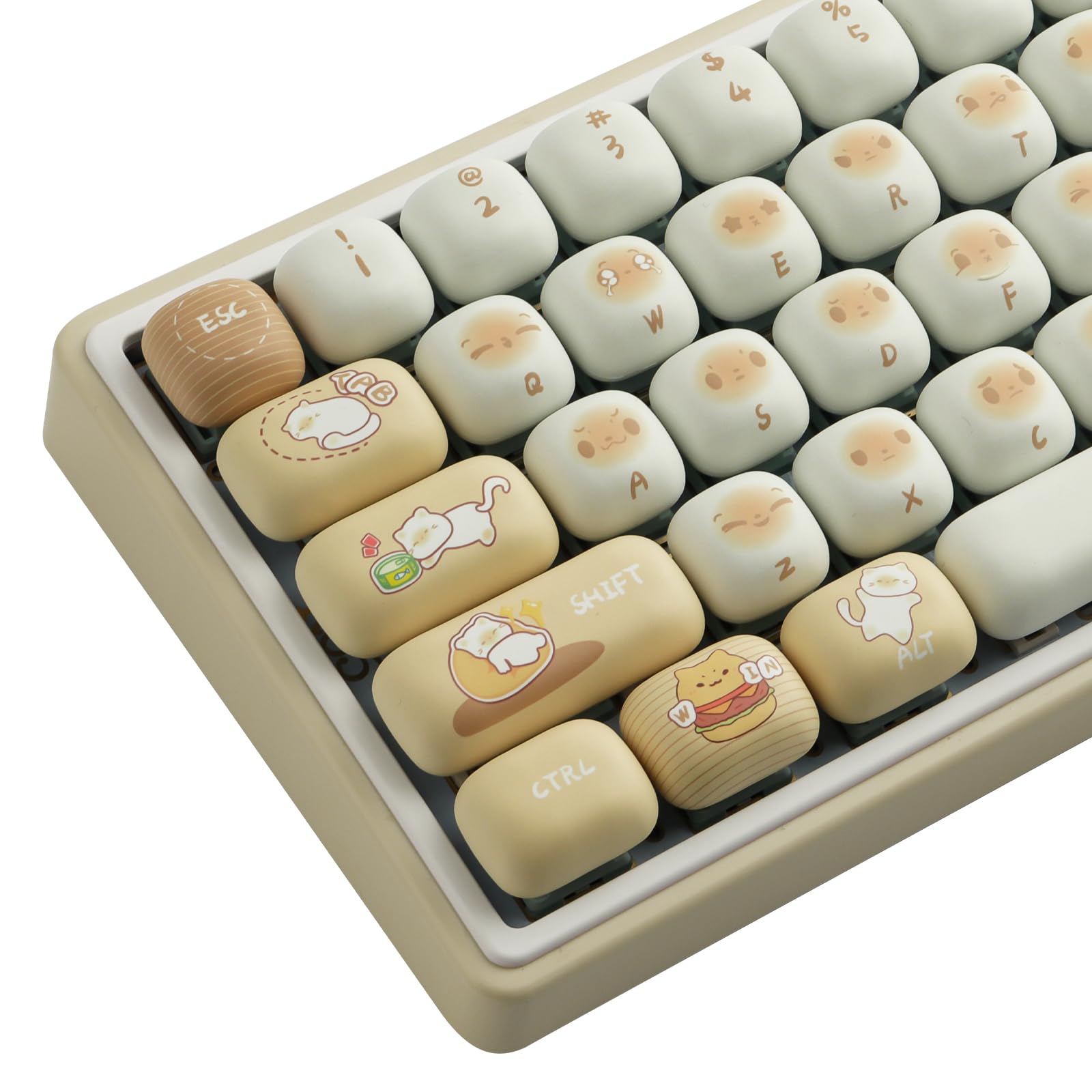JakeTsai Set Di Keycaps PBT, 135 Tasti Con Profilo Cherry, Incisione Laterale Trasparente, Per Tastiere Meccaniche MX (Layout ANSI/ISO)