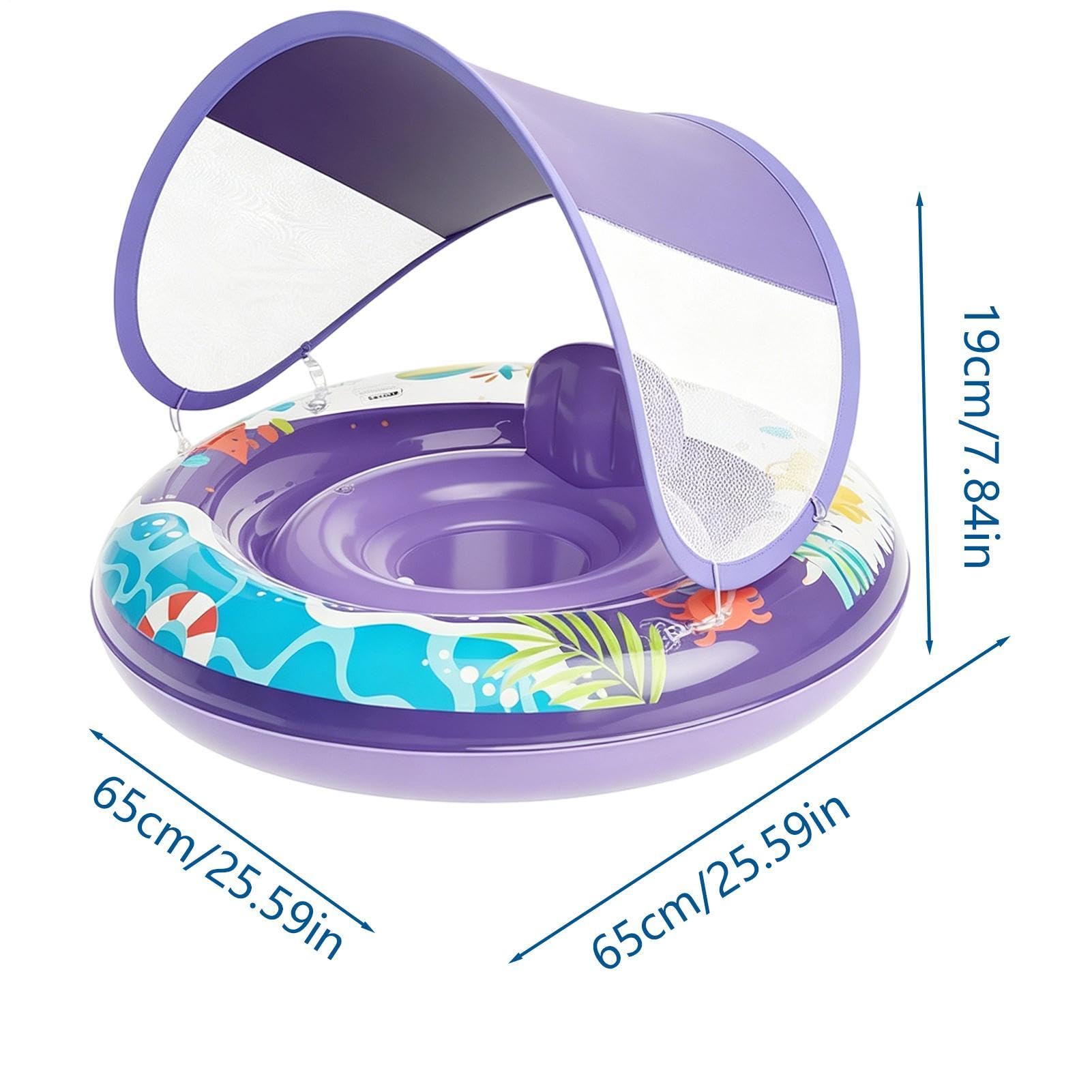 Flotador infantil con dosel, anillo de natación transpirable y ajustable - boyas de natación para | para playa río fiesta de verano y actividades de juego al aire libre interior