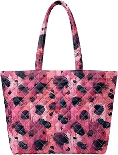 Leopard Print Quilted Tote Bag for Women Shoulder Bags | Zipper Closure Casual Bags, Stylish Graphic Multi-Pocket Tote, Lightweight Daily for Fall Work Shopping