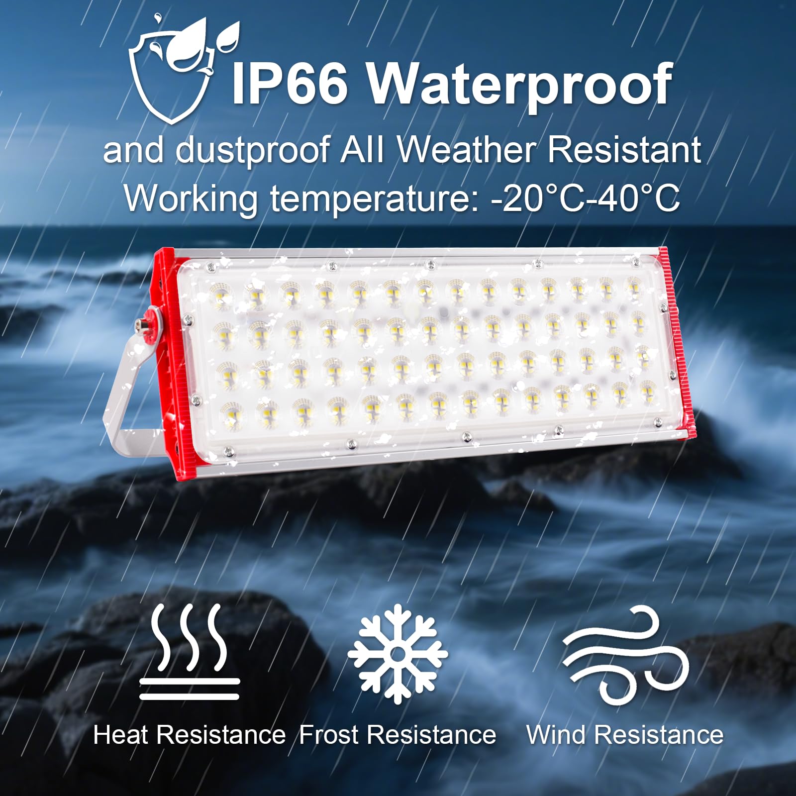 CREATESTAR Faretto Led da Esterno 20000LM 200W, Faretti Led Esterni 6500K luce bianca fredda, 1 Pezzi IP66 Impermeabile Faro Esterno per magazzino giardino garage campo sportivo cortile