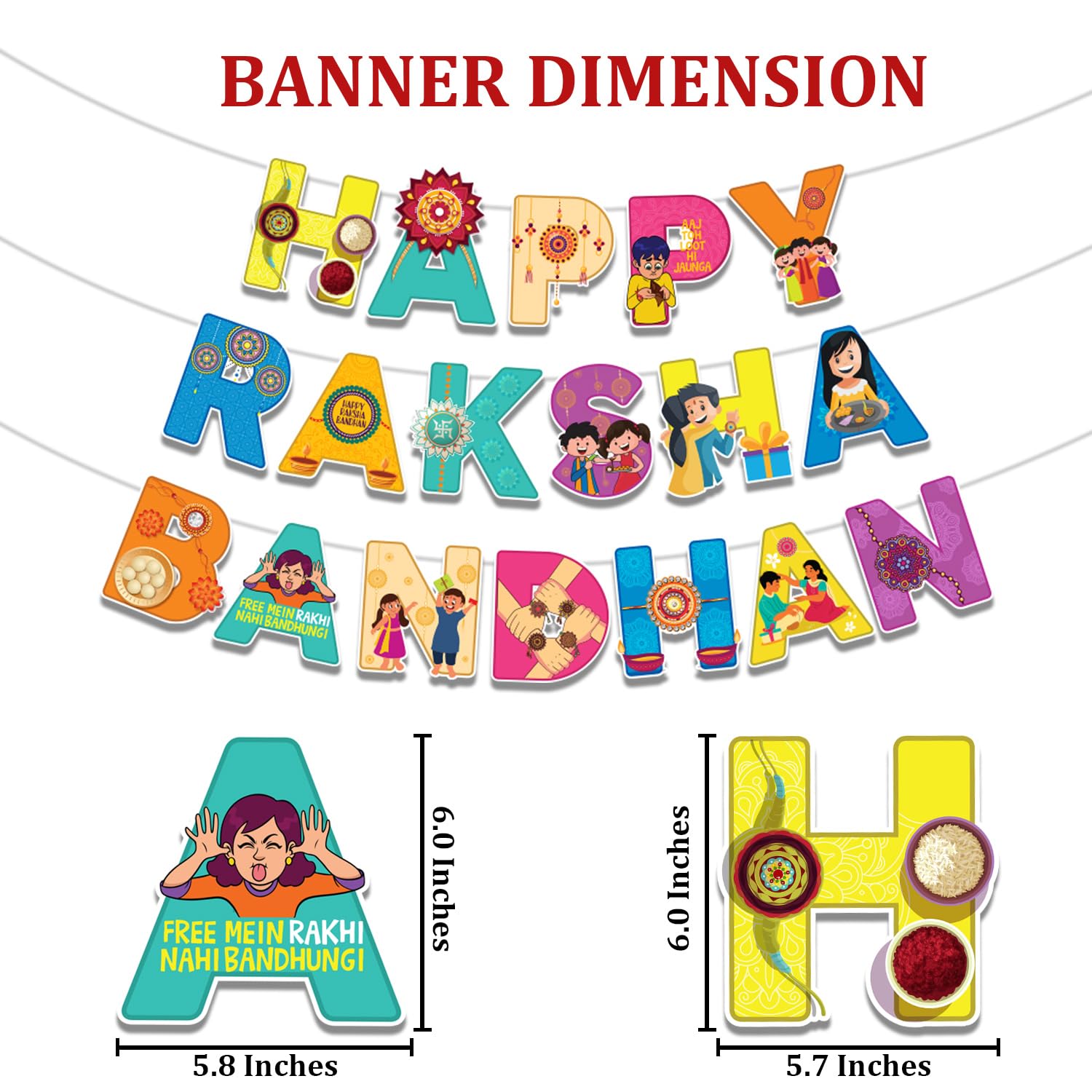 Raksha Bandhan Dekorationen – Vorbespanntes Banner Für Festlichkeiten