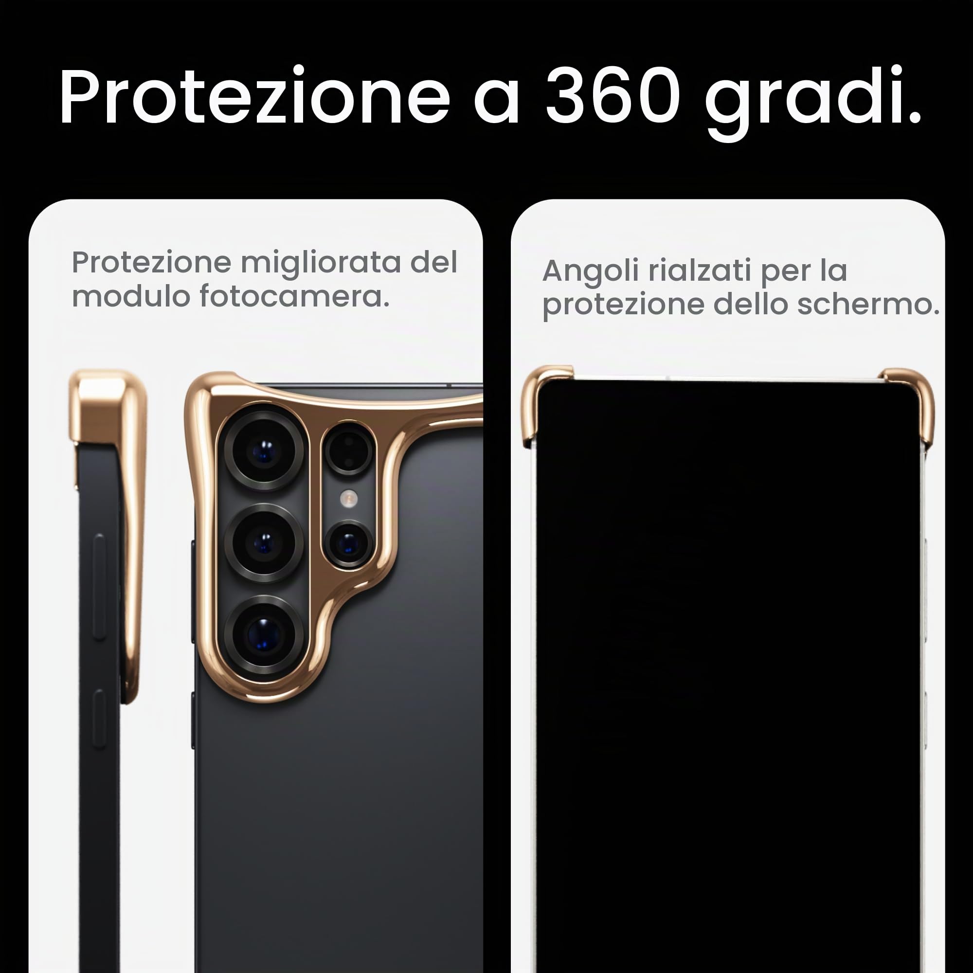 Arc Pulse Custodia Galaxy S25 Ultra (2025), Guscio in alluminio e inserti in elastomero, protezione minimalista antiurto, compatibile con modello 6.9”