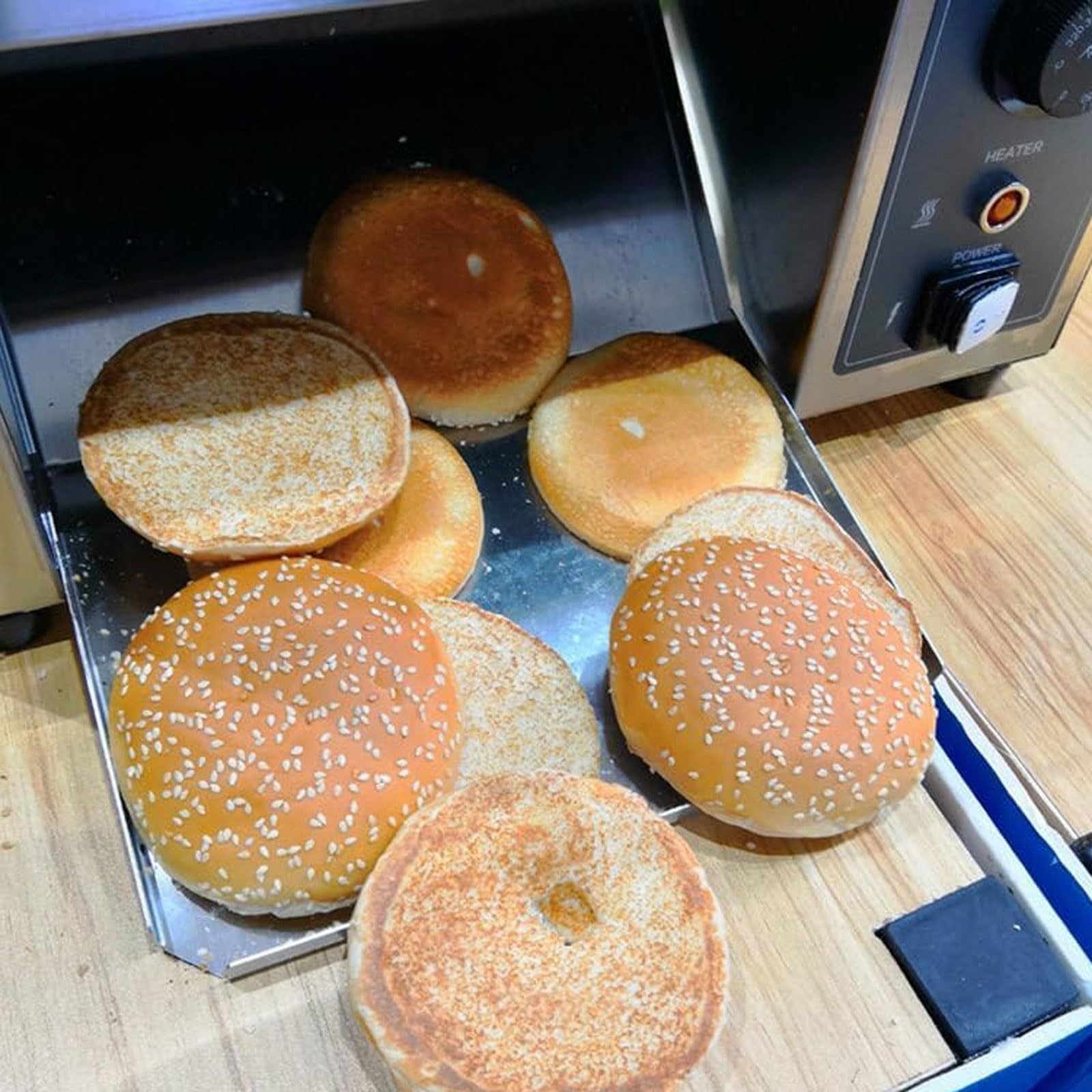 Komercyjna maszyna do pieczenia bułek do hamburgerów, elektryczny pionowy toster do chleba o mocy 2000 W, do restauracji, restauracji typu fast food