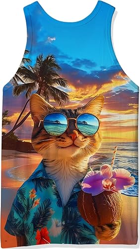 Miniatura 2 de RAISEVERN Camisetas sin mangas para hombre, camisetas sin mangas de verano, camisetas de entrenamiento, camisetas deportivas de playa