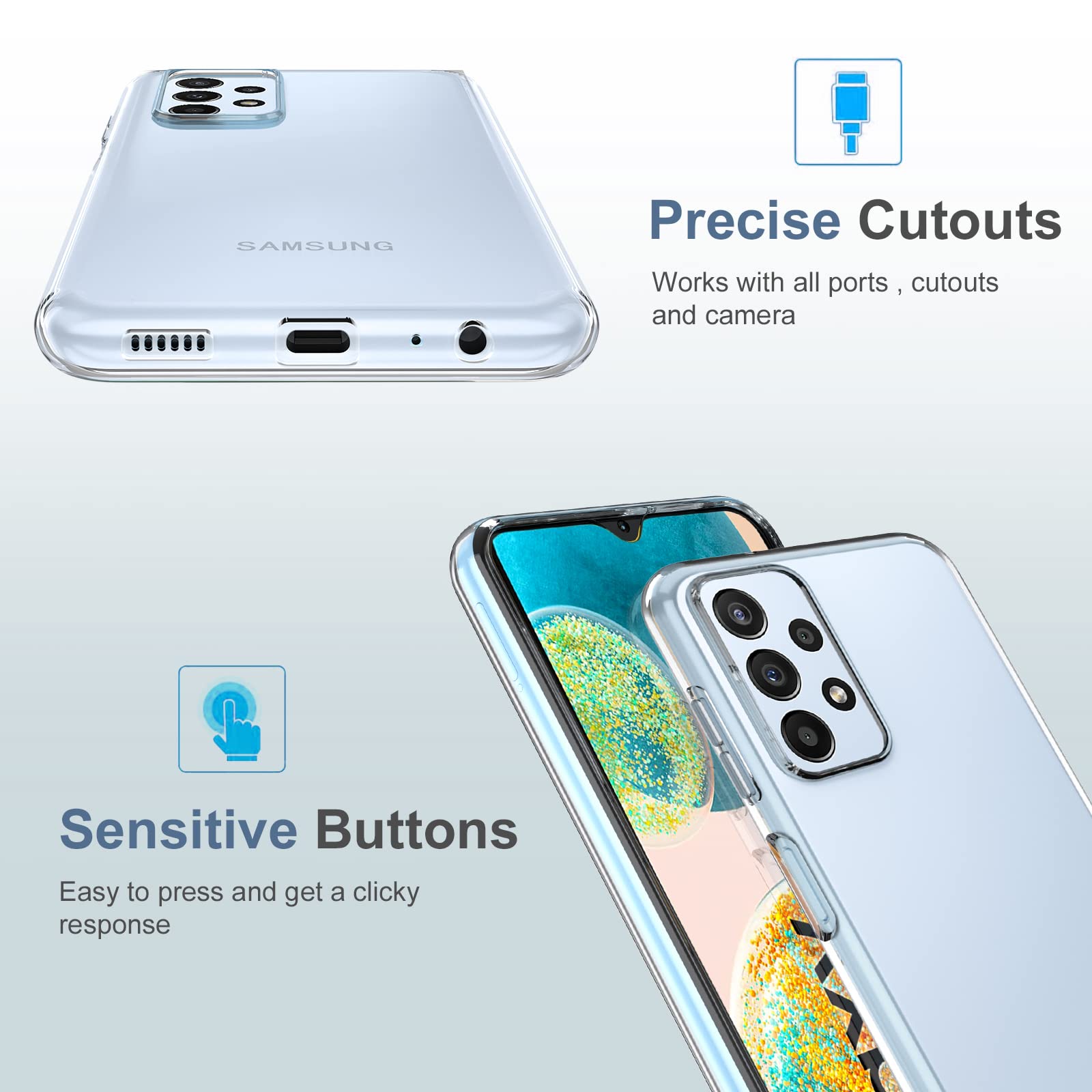 Custodia Per Xiaomi Redmi 10C Con Protezione Schermo Integrata - Paraurti Antiurto Trasparente Nero - Protezione 360° - 2