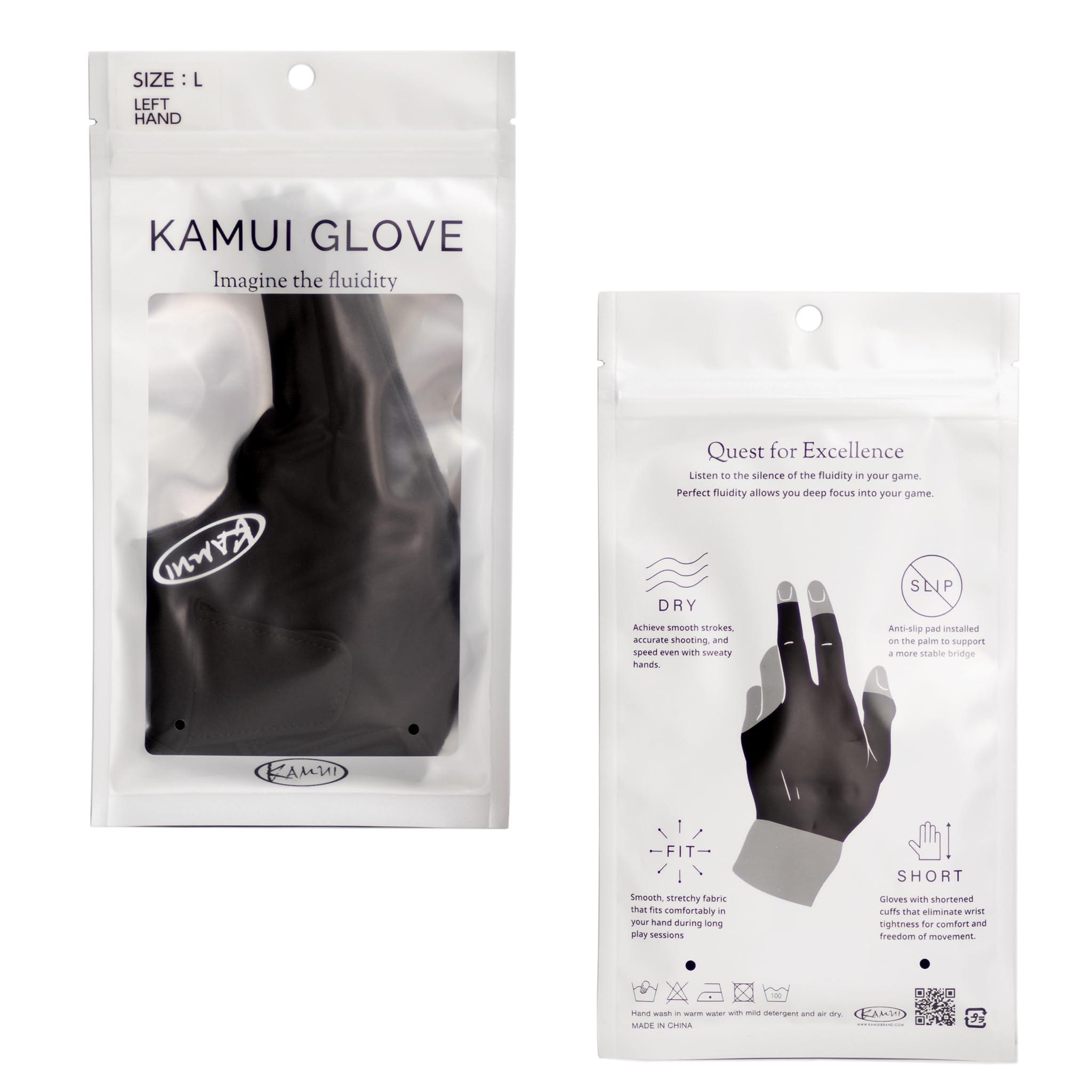 KAMUI Guanto da Biliardo - Quickdry - per Mano Sinistra