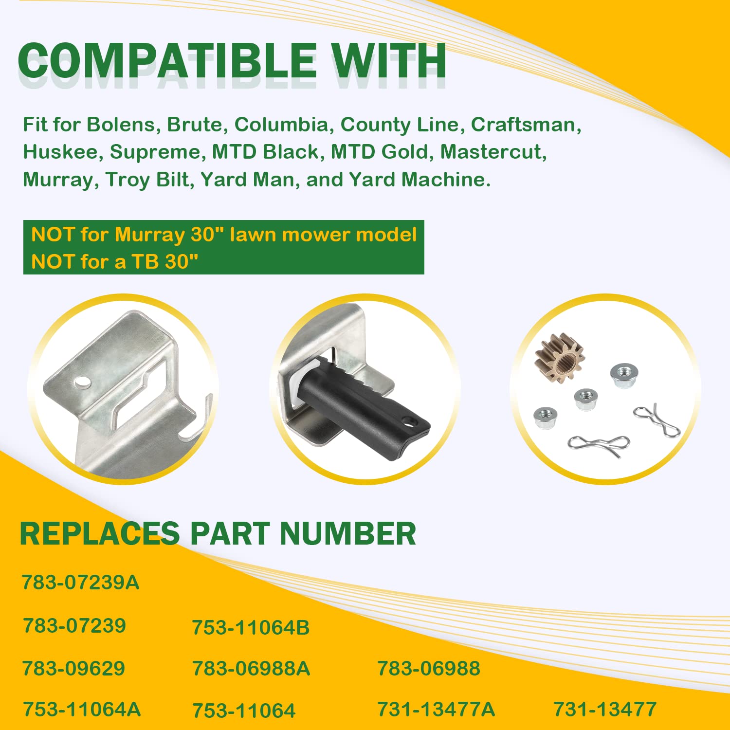 753-11064B CR12 Kit de direction pour cub Cadet CC30 CC30H CC30E Hydro Mini Riders/MTD Columbia CR30/Craftsman R1000 Tracteur tondeuse à gazon