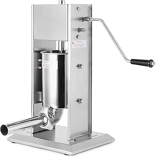 VEVOR 3L Insaccatrice Manuale Professionale, Insaccatrice Per Salumi in Acciaio inox 304, Tritacarne Ideale Per Cucine Commerciale, Filler-2 Velocità e 4 Ugelli