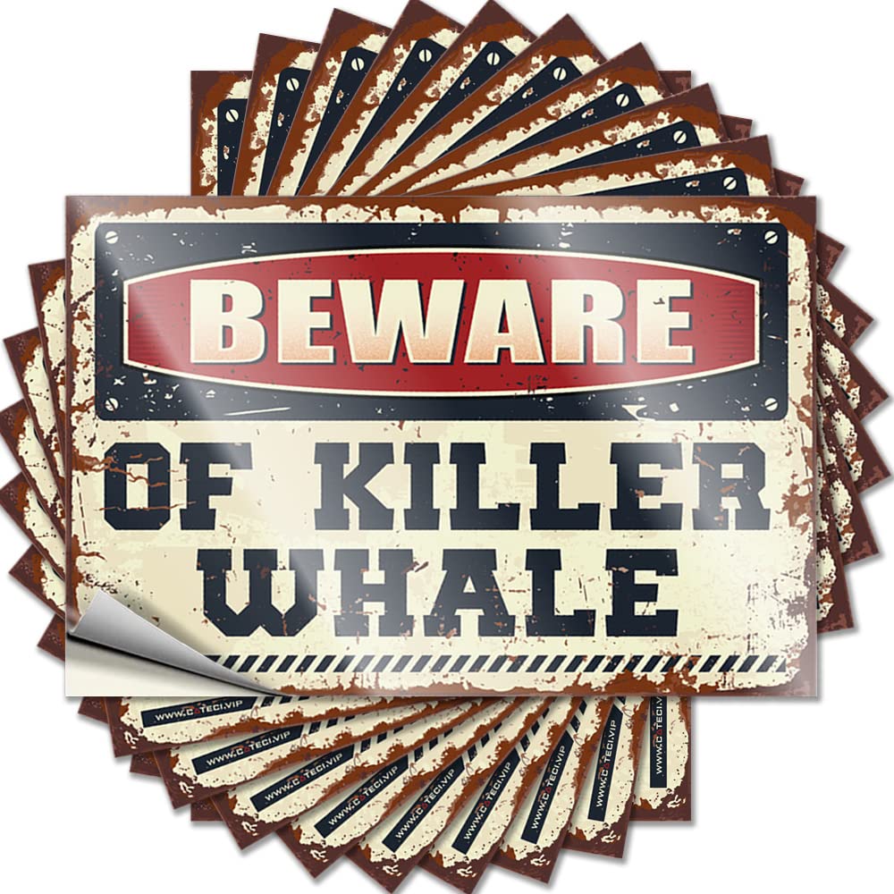 Beware of Killer Whale Smiley Face Teen Decor - Decal Door Removable Vinyl Decal(8X12CM)