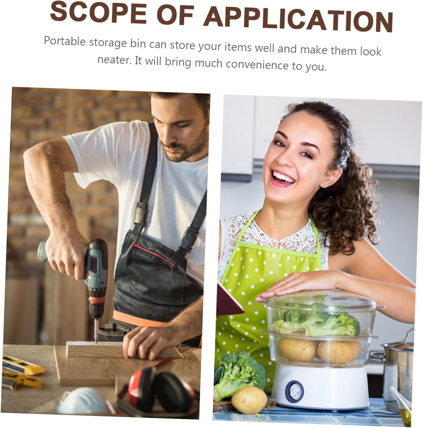 OUNONA 6pcs Storage Boxes Set Handles Storage Bins Lids for Home Office Dorm and Utility Room