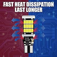 Vista 4 de Paquete de 4 Luces LED de Reversa, Bombillas de Luz de Reversa con Chipsets T15 4014 45SMD, Luces de Freno Parada Carga Reversa Canbus Libre