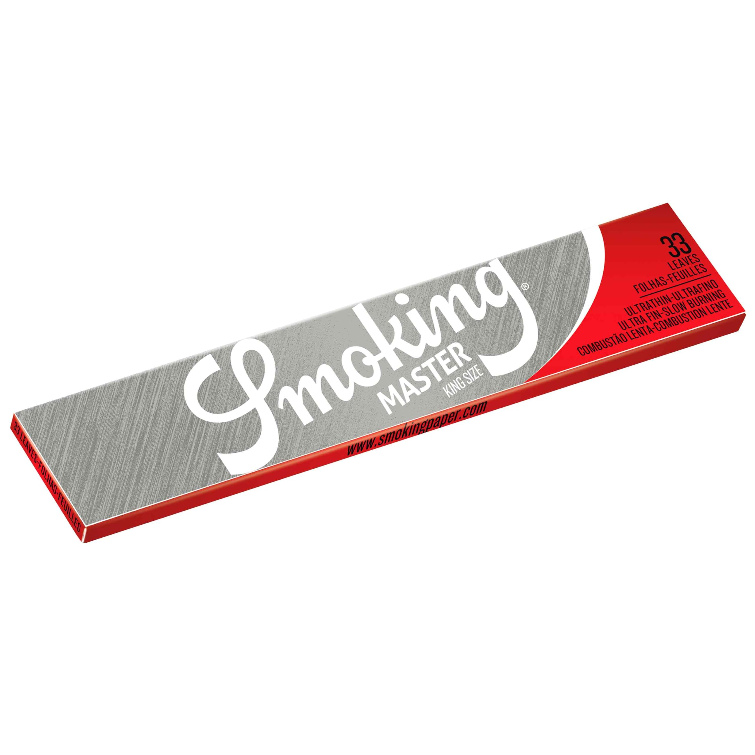 Smoking - Silver "Master" Edition Rice King Slim Rolling Papers - Display Case of 50 Booklets with 33 Leaves per Booklet (1650 Total)