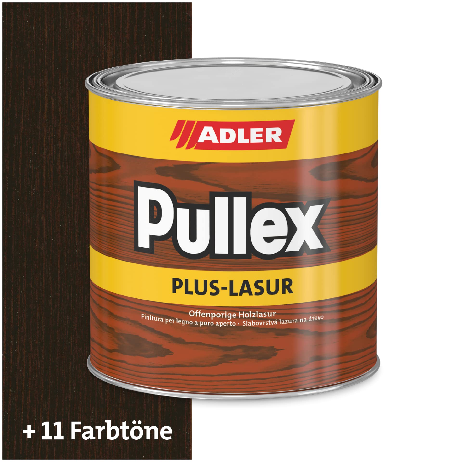 ADLER Pullex Plus-Lasur - Holzlasur Außen Farblos - Universell einsetzbare & aromatenfreie Holzschutzlasur als perfekter UV- & Wetterschutz - 5 l Wenge/Braun