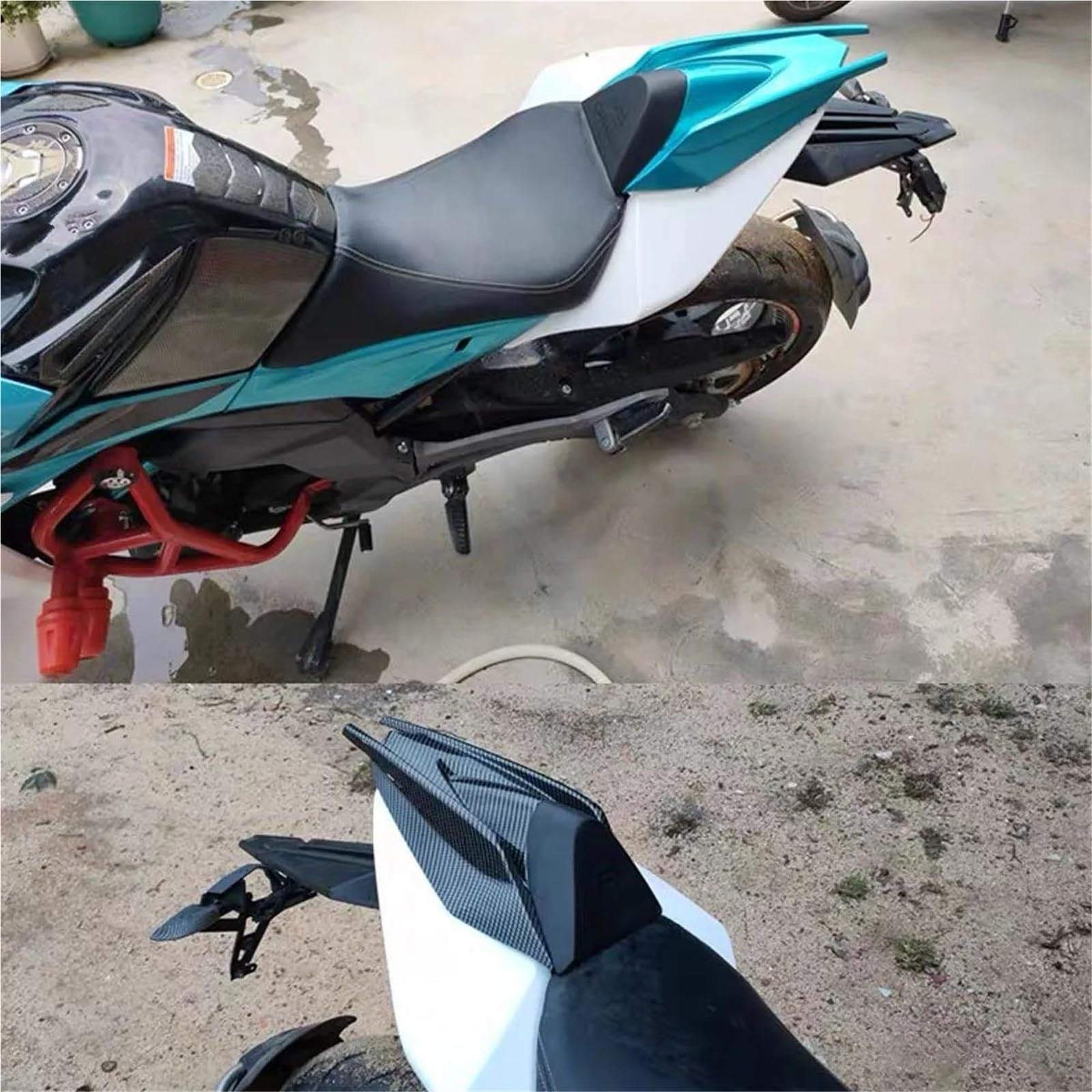 Sitzgehäuse Motorrad Modifikation Rücksitzkissen Buckel Rennstrecke Für CFMOTO Für 650NK 400NK(Style 4)