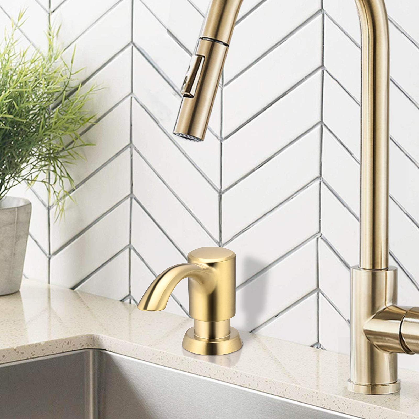 SAMODRA Soap Dispenser for Bathroom Kitchen Sink with Large 17 OZ Soap