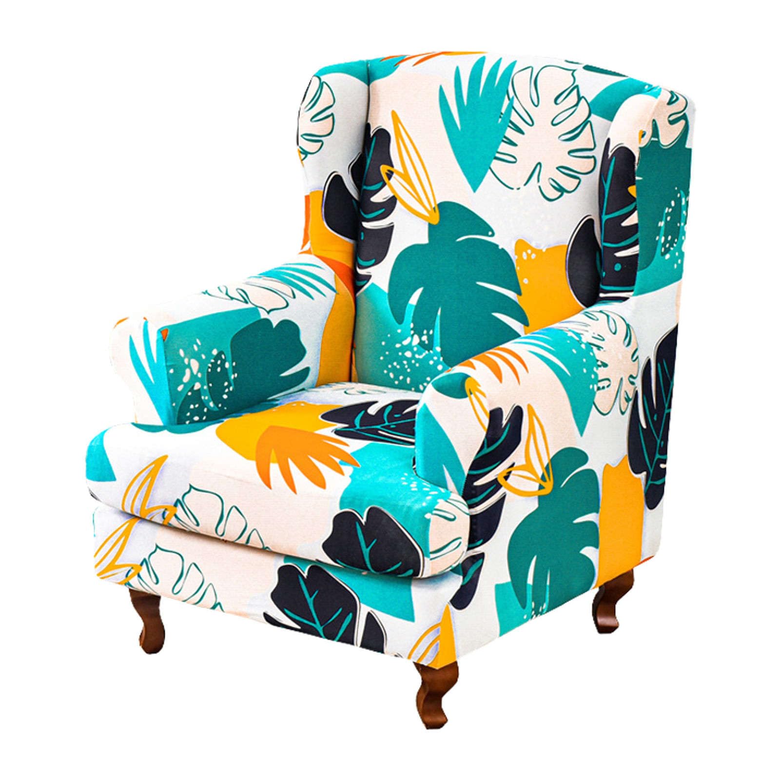 Housse de fauteuil à oreilles amovible pour rénover un meuble usé