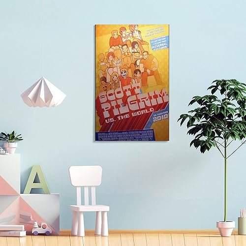 Miniatura 4 de Scott Pilgrim Vs. The World - Póster de película clásica (16) póster, pintura decorativa, lienzo, arte de pared, póster de sala de estar,