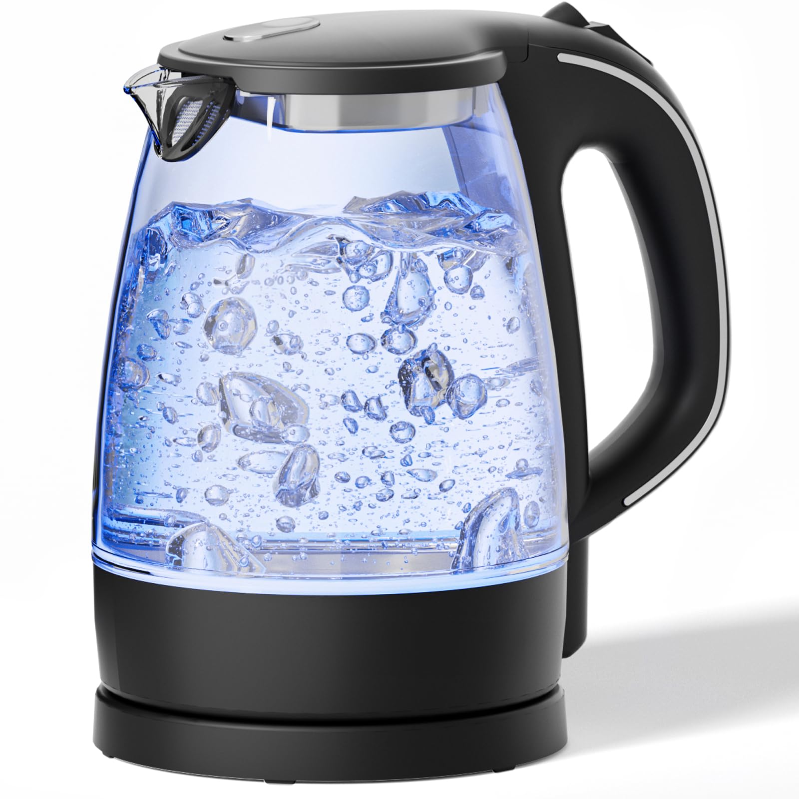 【2025新登場】ハゴオギ (HAGOOGI) 電気ケトル ガラス 1.2L ケトル 電気 耐熱ガラスケトル LEDライト付き【無害•無臭】透明 おしゃれ 湯沸かし 電気ポット お手入れ簡単 沸騰自動OFF/空焚き防止機能 プレゼント クリスマス ギフト PSE認証済み コーヒー 紅茶 お茶 ブラック (ブラック) (ブラック)