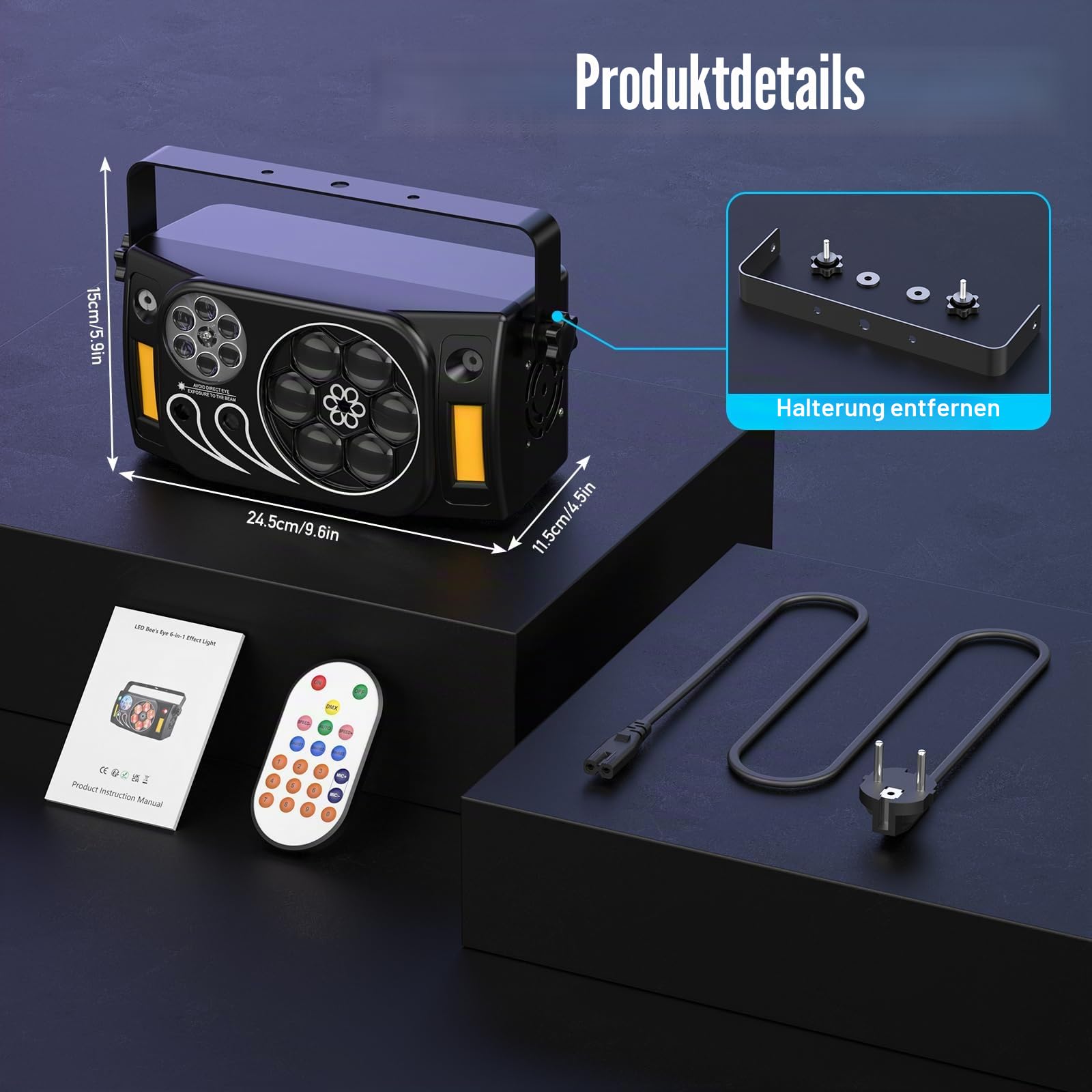 60W RGBW Disco Partylicht LED Discokugel, 6 In 1 Bühnenlicht mit Fernbedienung DMX512 Automatikmodus, Disco Licht Partylicht für Party Club Bar Zuhause Weihnachten Halloween Geburtstag