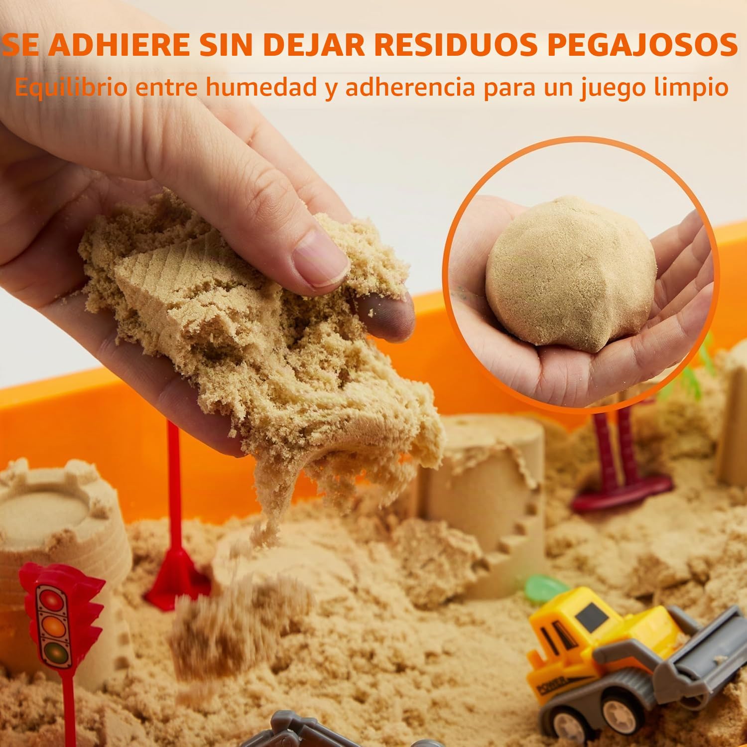 Klever Kits Caja sensorial de construcción para niños pequeños con Piedras Que Brillan en la Oscuridad, arenero con Tapa, Kit para Construir Castillos, Actividades de Aprendizaje Preescolar