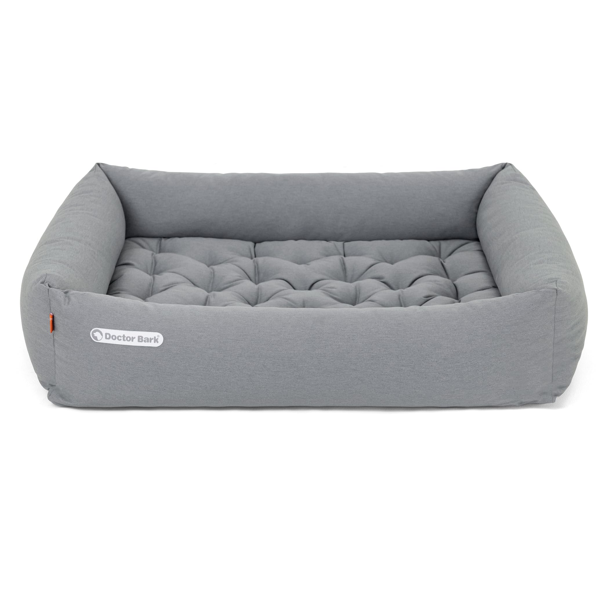 Doctor Bark Cama ortopédica para perros, lavable hasta 95 °C, sin olor e higiénica, acogedora decoración para perros grandes (90 x 80 cm, gris claro)