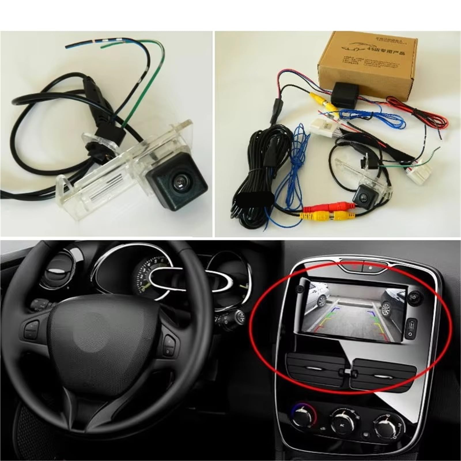 Samochodowa kamera cofania do Clio 4 IV 2012 2013 2014 2015 2016 2017 2018 kompatybilna z ekranem zestawy kamer cofania samochodu parking kamera cofania