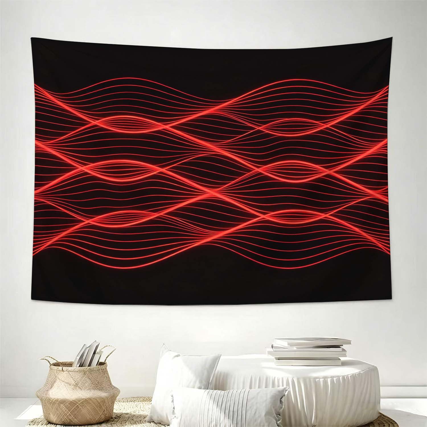 Arazzo da Parete Grande 300x260 cm Linee Ondulate 3D Telo da Parete