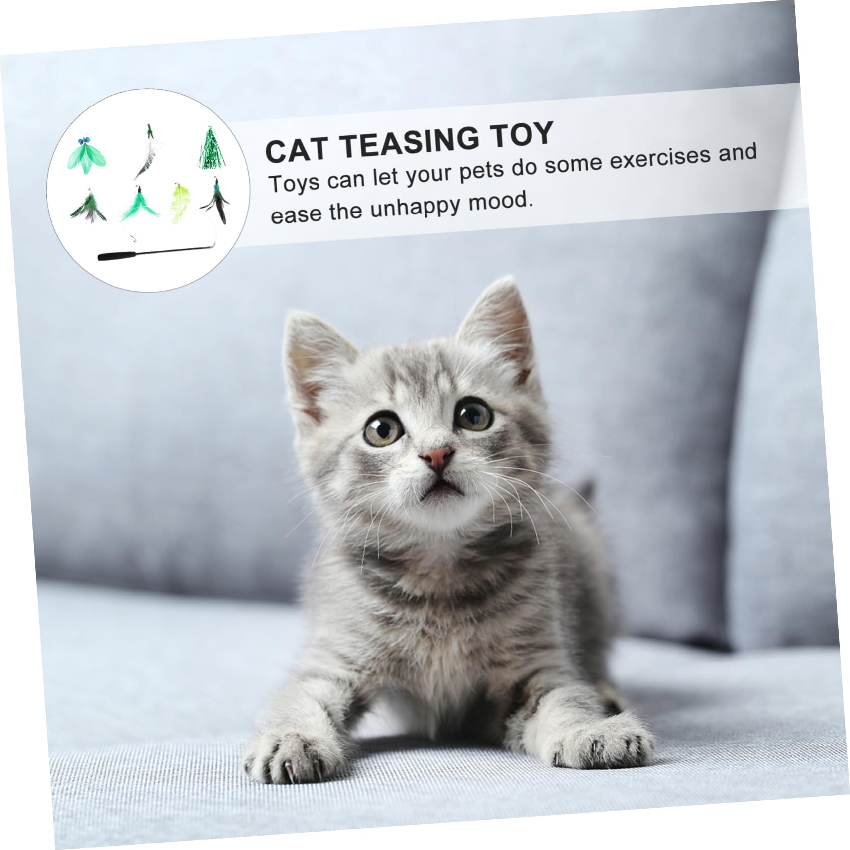 Happyyami 24stücke Teiliges Katzenspielzeug-Set Mit Katzenangel Und Wechselbaren Köpfen Interaktives Spielzeug Für Aktive Katzen Aus Weichem Material Fördert Spiel Und Bewegung