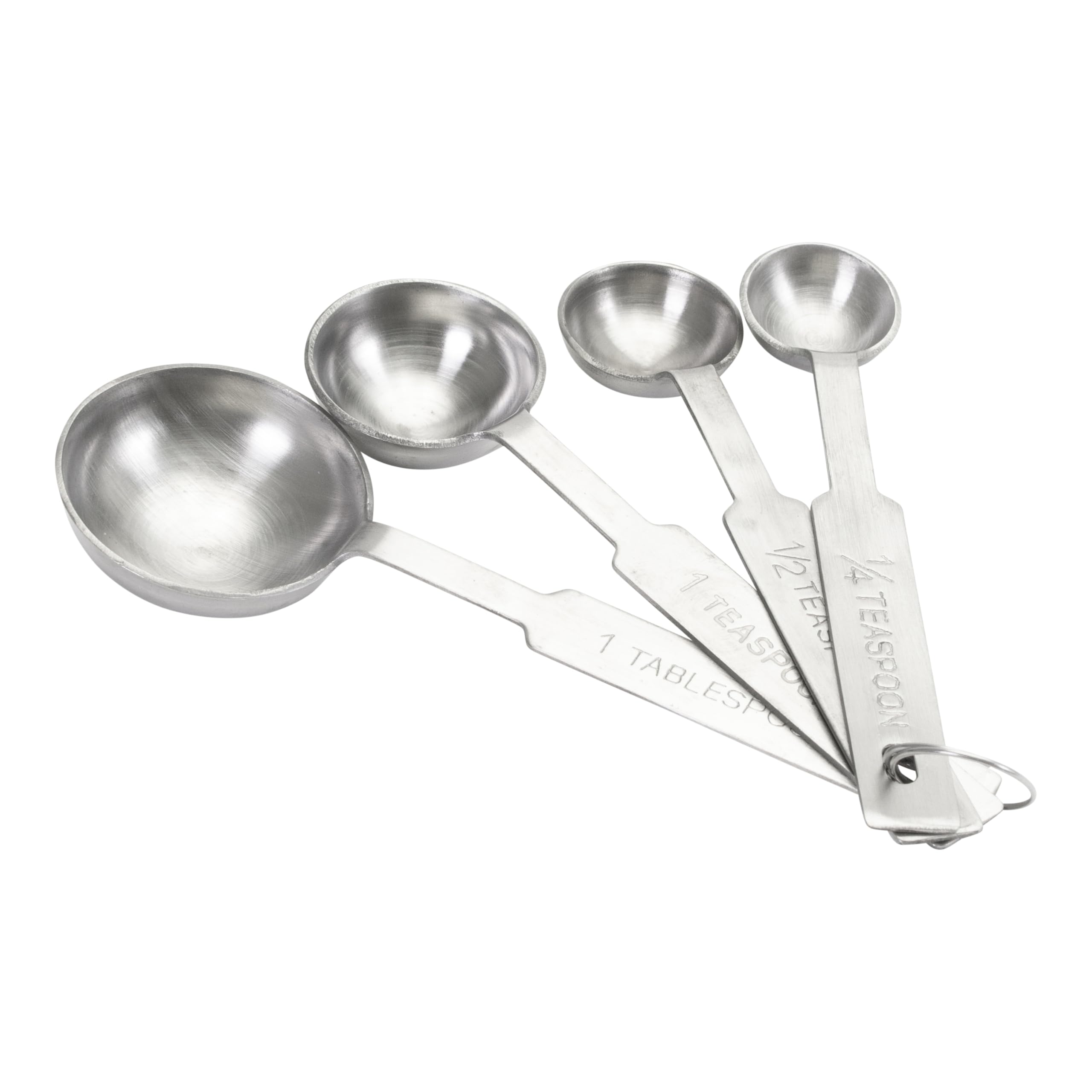 Adcraft Juego de 4 cucharas medidoras, 6 unidades, de acero inoxidable (DMS-4/PKG)