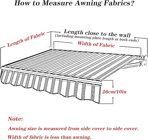 Miniatura 5 de Tela de repuesto retráctil para toldo de patio, cubierta de toldo 100% poliéster, protección UV, refugio, tela resistente al agua para patio,