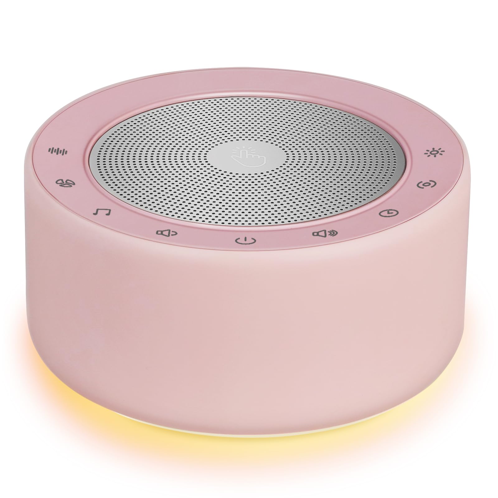 Kipcush White Noise Machine for Baby &amp; Adults, 30 Soothing Sounds, Soft Non-Glare Nursery Lamp, 8 Color Night Lights, Memory Function (Pink, Standard)