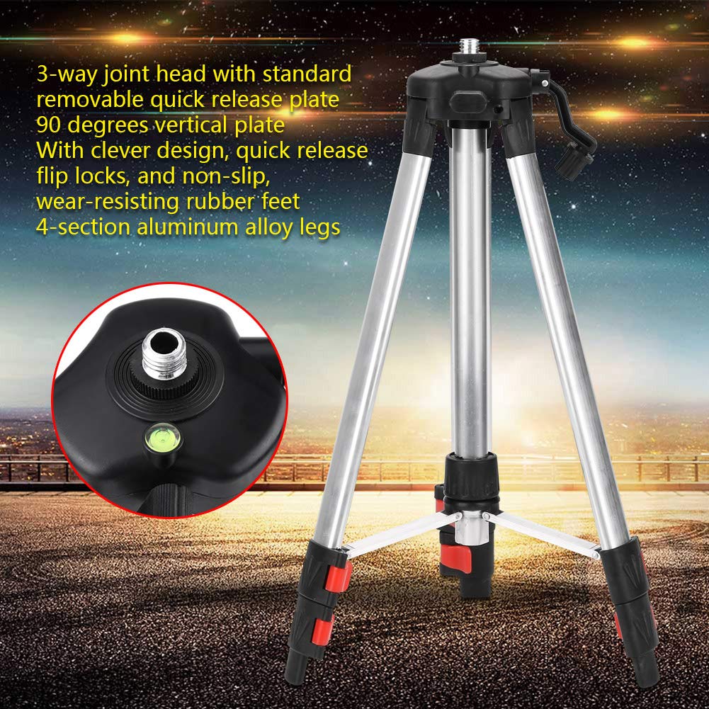 Soporte de nivel, tr¨ªpode port¨¢til 1,2 m para nivel l¨¢ser y estaci¨®n total, con patas ajustables y estabilidad mejorada, ideal para nivelaci¨®n precisa y topograf¨ªa profesional