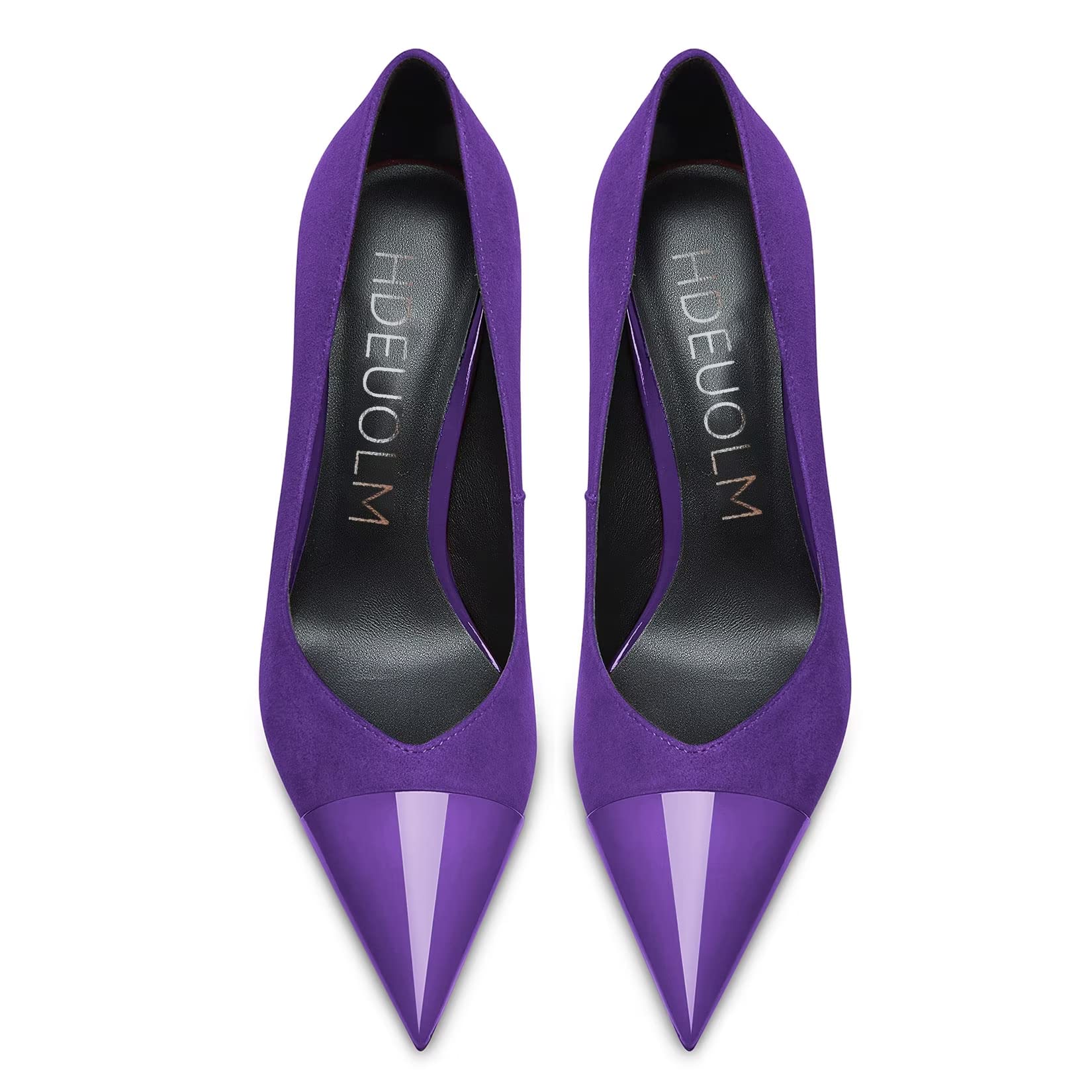 HDEUOLM Mujer Aguja Alto High Heel Cerrado el Dedo del pie Puntiaguada Punta Pumps Slip-on de Boda Sexy Dress Zapatos