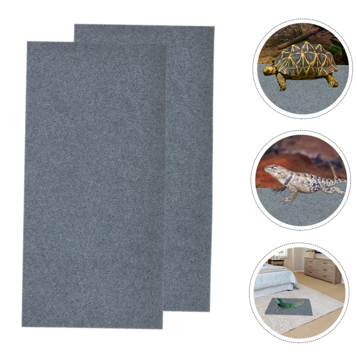 Tappeto per Terrario Rettili 2 Pezzi in Poliestere per Box | Serpente e Lucertola, Accessorio per Pet Box, Formato Pratico per Allestimento Interno