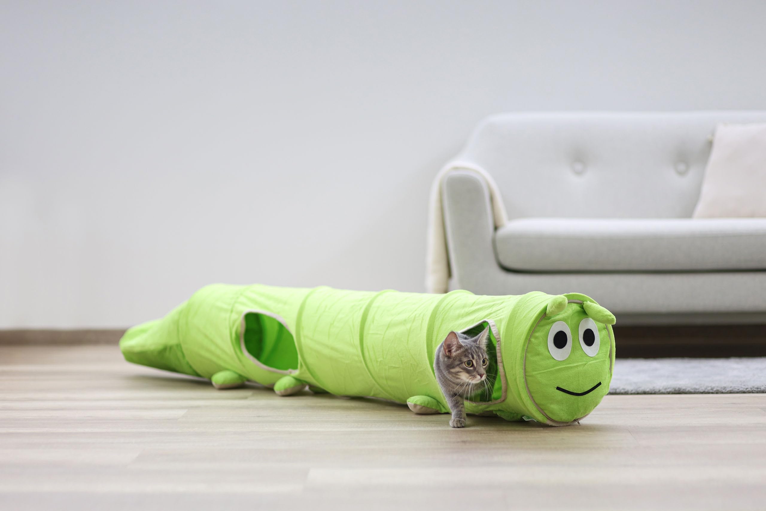 Kerbl Pet 81631 - Túnel para Gatos (30 x 170 cm), diseño de Oruga