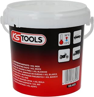 KS Tools 100.4025 Seau de graisse à pneus blanche 1 kg - voiture, moto, PL | Seau de graisse à pneus blanche, 1 kg