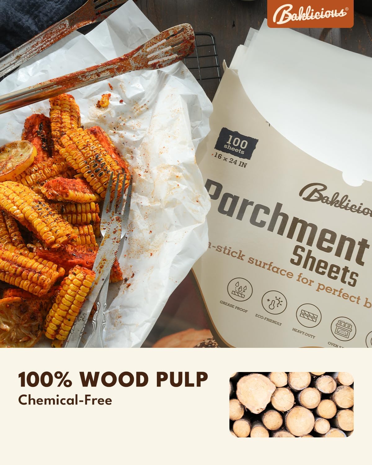 16x24 inch Heavy Duty Parchment Paper Sheets, 100Pcs Precut Non-Stick Full Parchment Paper for Baking, Cooking, Grilling, Frying and Steaming, Full Sheet Baking Pan Liners, Commercial Baking - Image 9