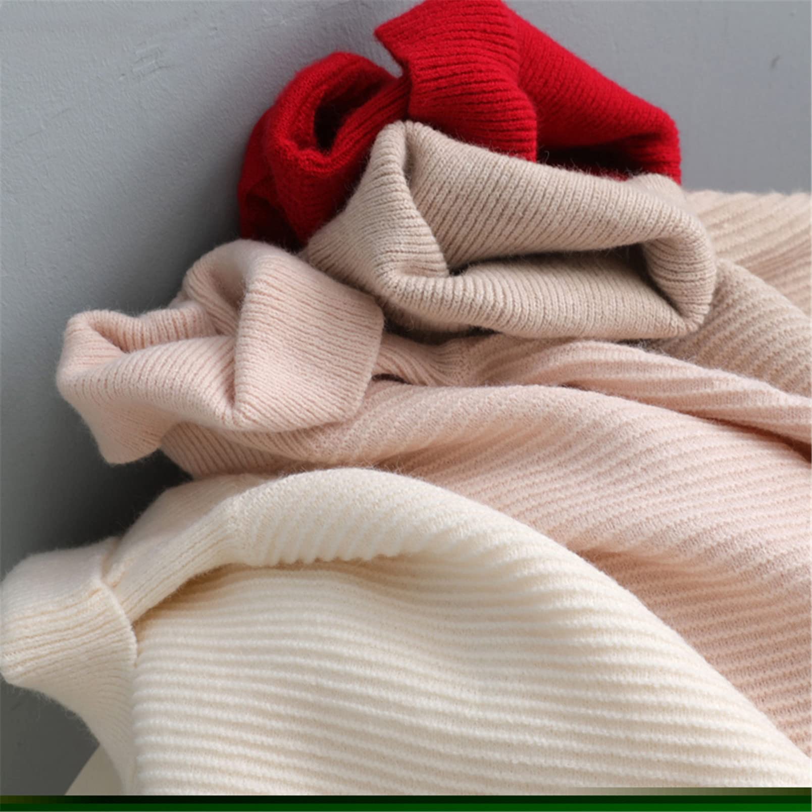 Kobiety golf oversize kaszmirowy sweter swetry damskie luźne skręcone długie rękawy dzianinowe swetry top, Czerwony, Rozmiar uniwersalny