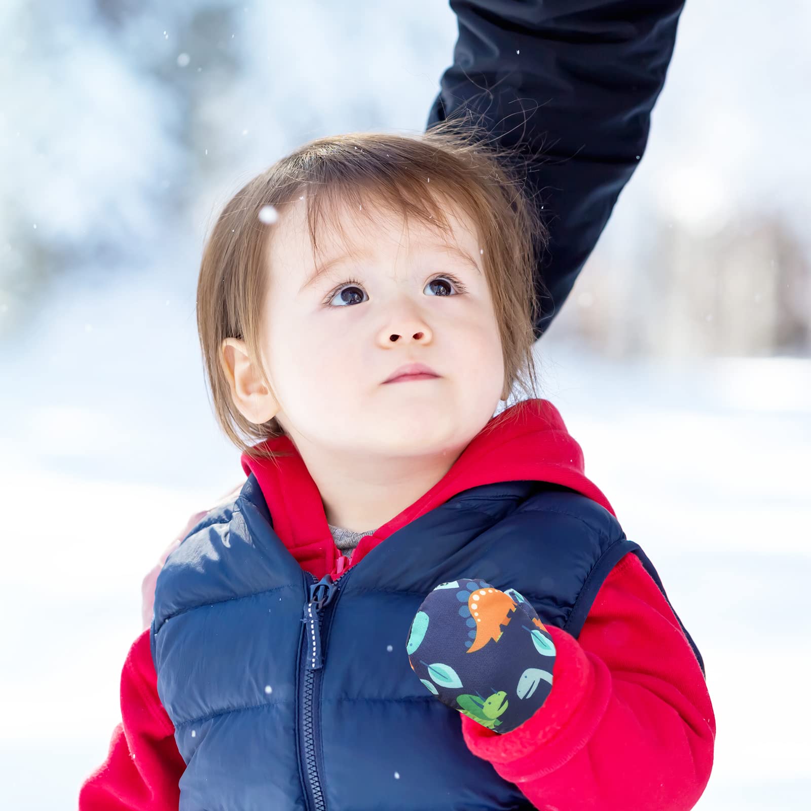 Skihandschoenen voor kinderen, waterdichte wintersneeuwhandschoenen voor peuters, baby's, meisjes en jongens (rood, 5-7 jaar