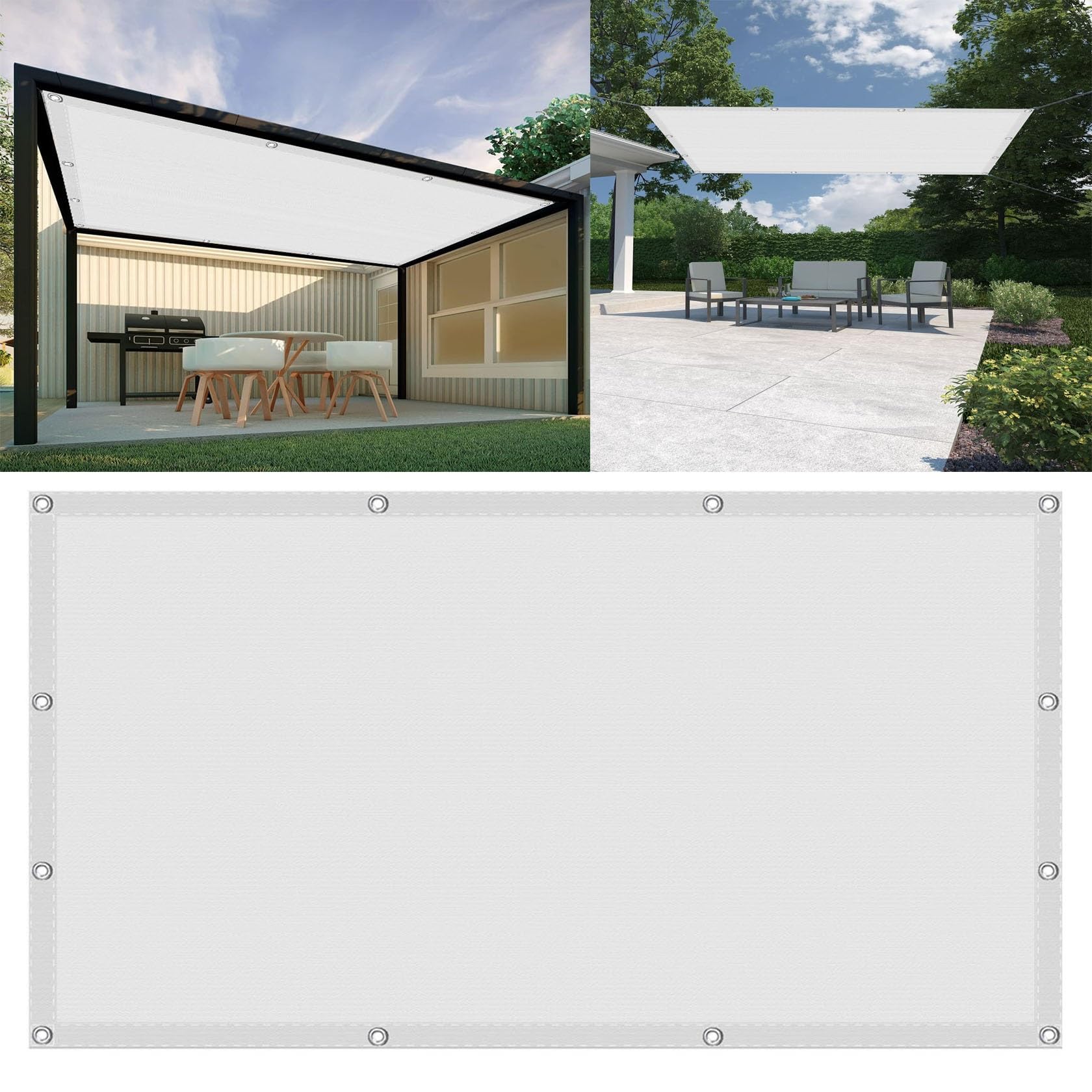 sonnensegel 6 ösen Sonnenschutz mit x 6 m UV Schutz Windschutz Wetterbeständig Sonnensegel Quadratisch Segel Markise mit Ösen Segeltuch für Balkon Terrasse, Weiß Fam_Lvl_3: Schläuche Anhänger THULE Chariot CAB Color:Clear/Celeste