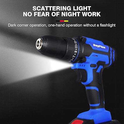 Miniatura 5 de Juego de taladro inalámbrico de 21 V, 26 piezas, 2 taladros eléctricos de batería de 1.5 Ah, 398 pulgadas, con ajuste de par de torsión de 25+1,