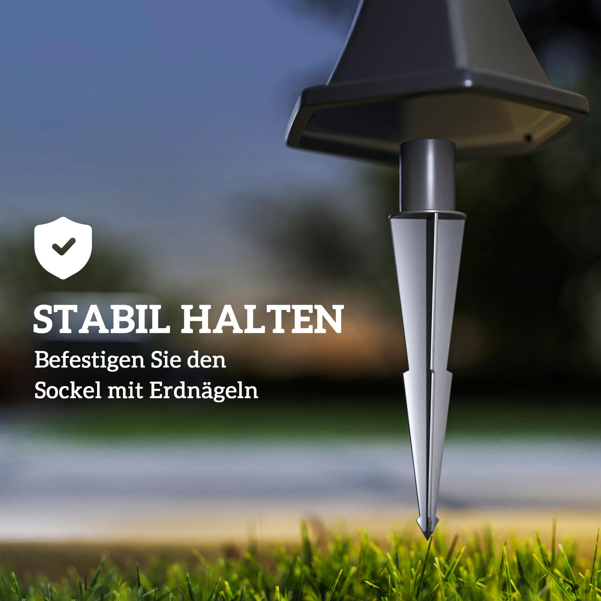 Outsunny Solar Gartenlaterne 2er Set Wetterfeste 129 cm hoch Schwarz