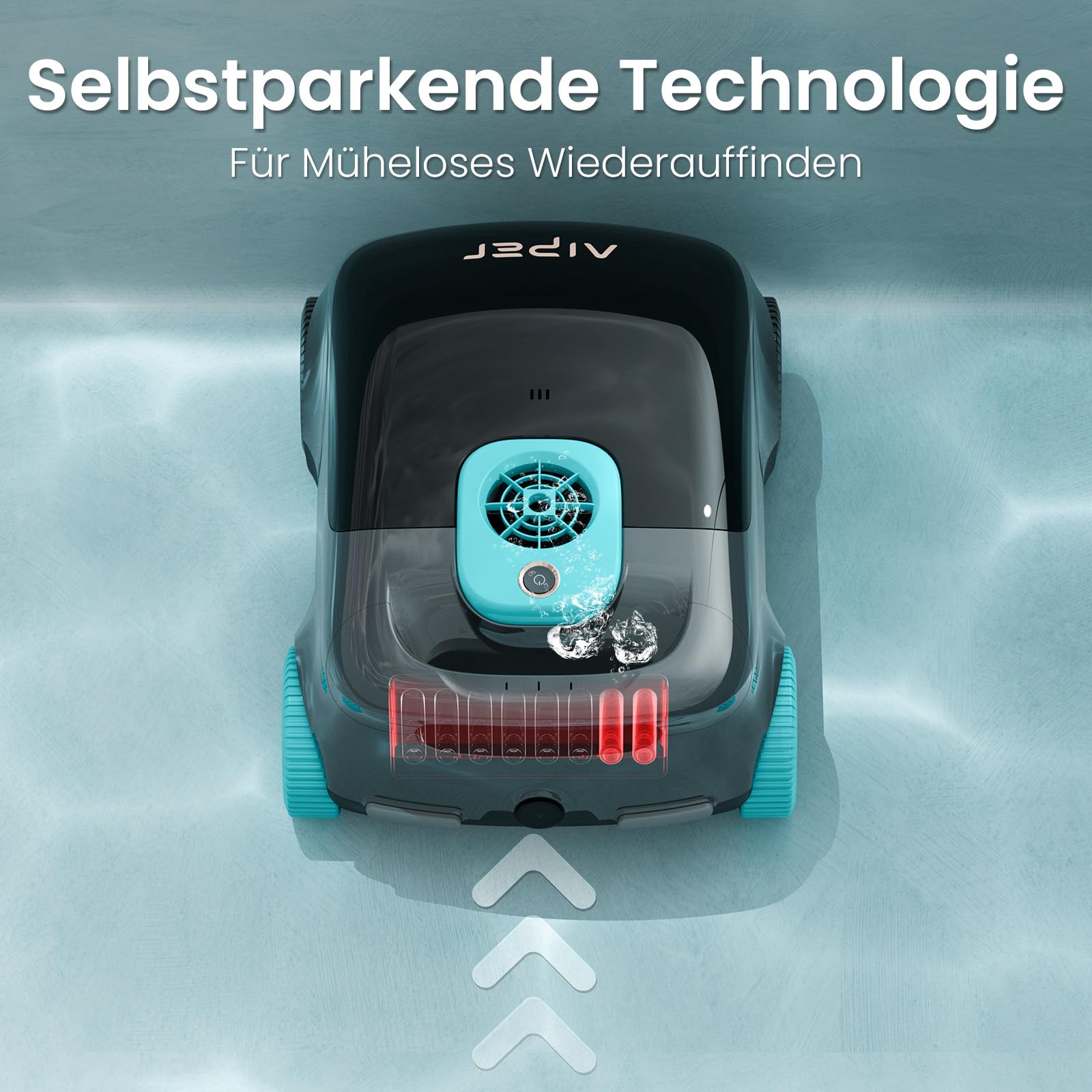 AIPER Scuba E1 Kabelloser Poolroboter, Poolsauger Akku für Aufstellpools bis 100 m², 100–130 Min. Laufzeit, 3-Motoren-System, Dual-Filtersystem, Auto-Park-Technologie, LED-Anzeige