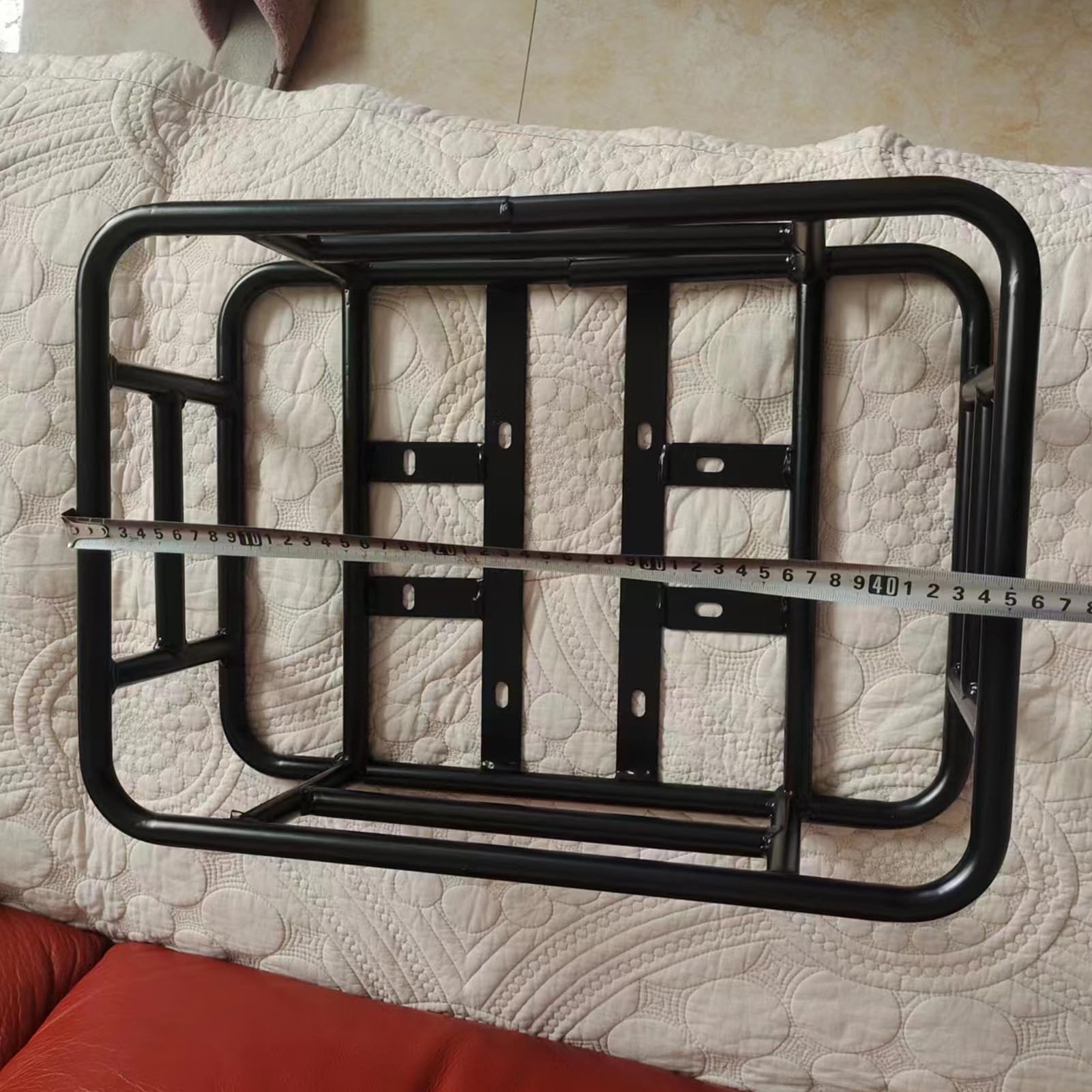 Dilwe Cestino Posteriore per Bici Cestino Portabici Posteriore in Ferro 46 X 32 X 15 Cm Grande capacità Resistente Alla Ruggine Facile Installazione per Bici Elettrica Consegna Bicicletta Pendolarismo