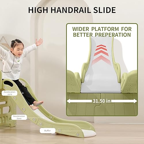 Miniatura 4 de UNICOO Zona de juegos interior 10 en 1, juego de gimnasio de la selva con tobogán, pared de escalada, escalera, columpio, baloncesto, anillos