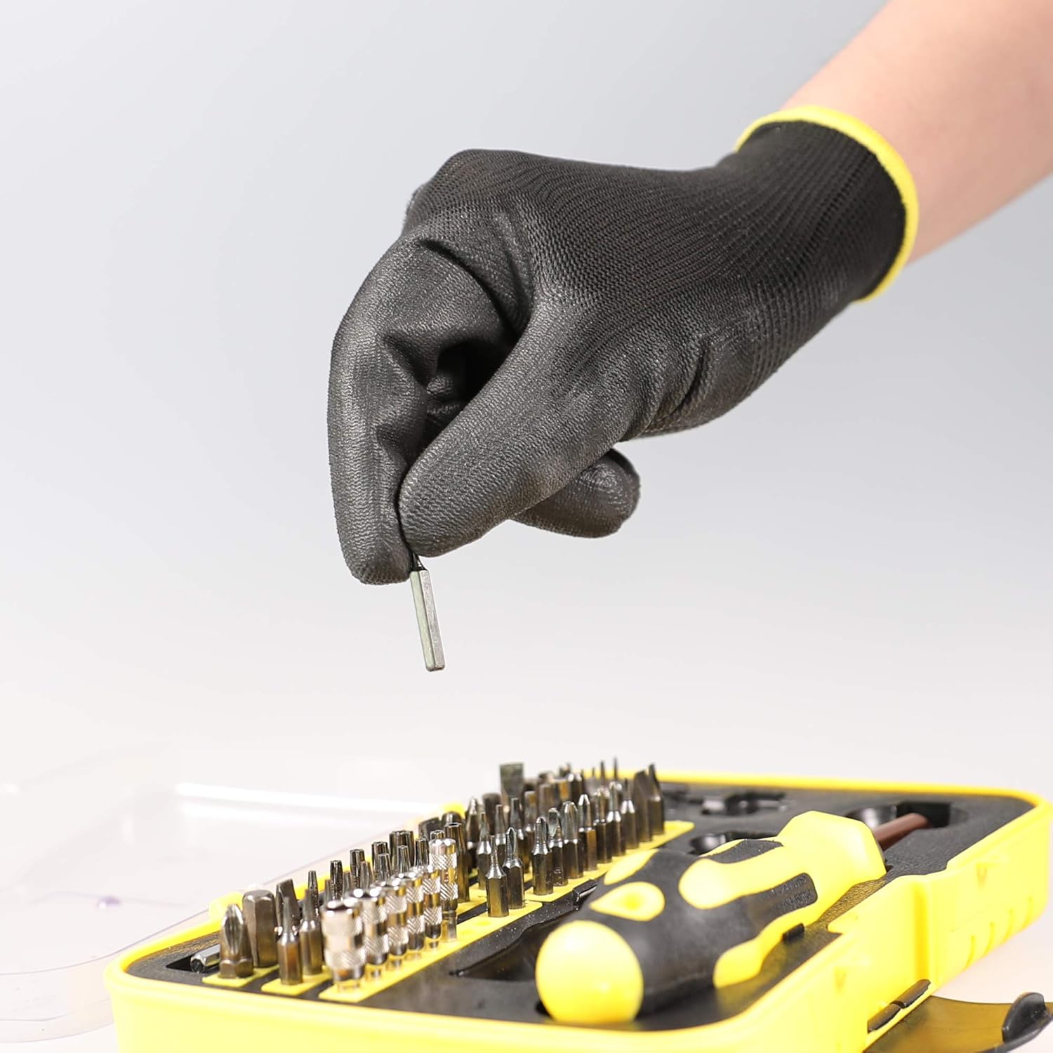 Uр Tо 40% оƒƒ COOLJOB 12 Pairs Thin Safety Work Gloves for Men and Women, Seamless Knit Gloves with Polyurethane (PU) Coated, Non-slip Grip Working Gloves for Workers, Gardeners, Drivers, Bulk Pack, Black, Small S Rеvіеw Prоduсt COOLJOB 12 Pairs Thin Safety Work Gloves for Men and Women, Seamless Knit Gloves with Polyurethane (PU) Coated, Non-slip Grip Working Gloves for Workers, Gardeners, Drivers, Bulk Pack, Black, Small S