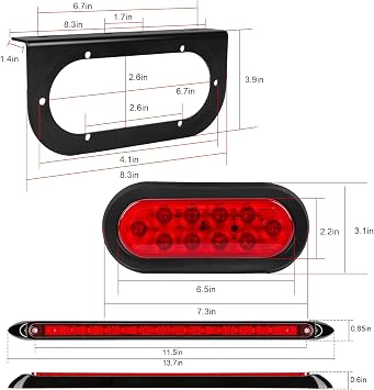 LIMICAR Trailer Lights Kit with 13.7-Inch Light Bar and 6 Marker Lights