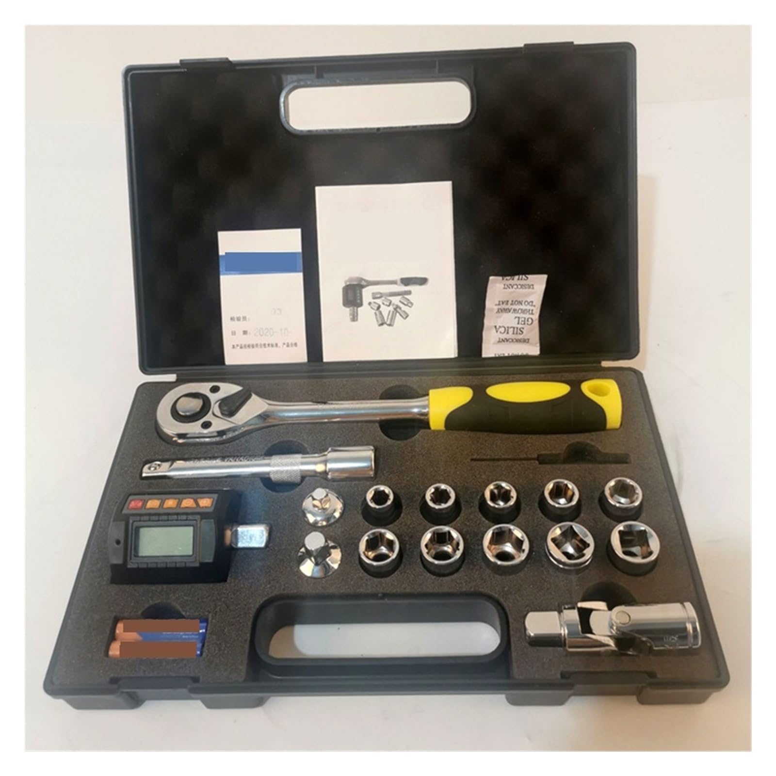Llave dinamométrica digital, Juego de medidor torsión Digital, probador, adaptador, llave bujía, herramientas Reparación bicicletas y automóviles(20-200Nm sets)